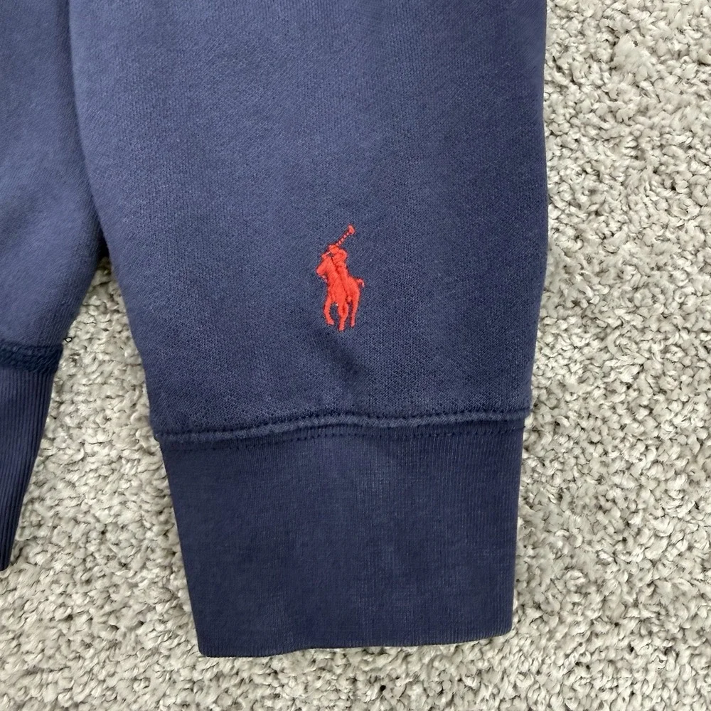 Polo Ralph Lauren American Flag Fleece Hoodie Men's L Navy Spellout Patriotic